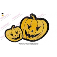 Halloween Two Pumpkins Embroidery Design
